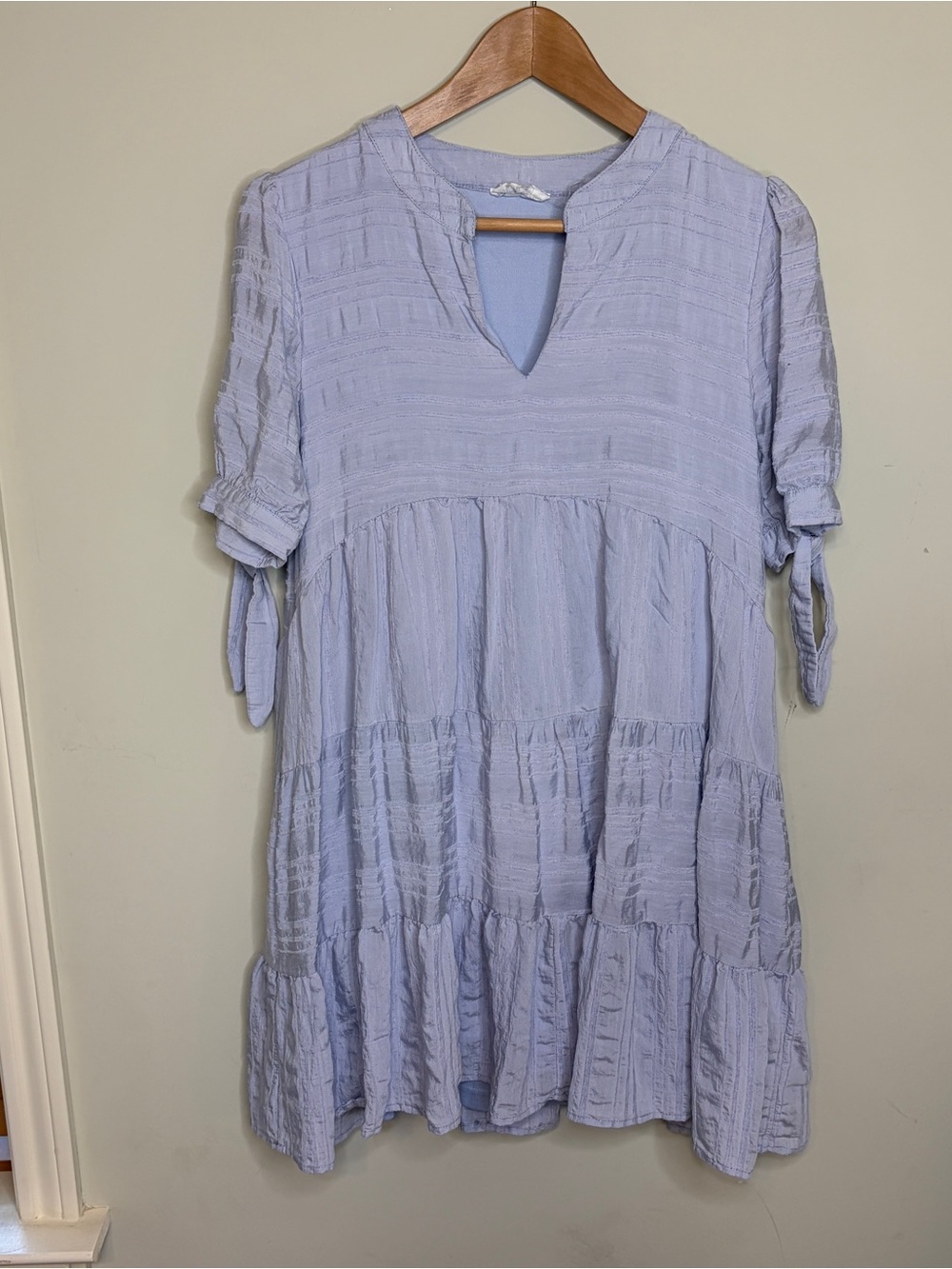 Light Blue Tiered Smocked Women's Dress &merci Size Medium
